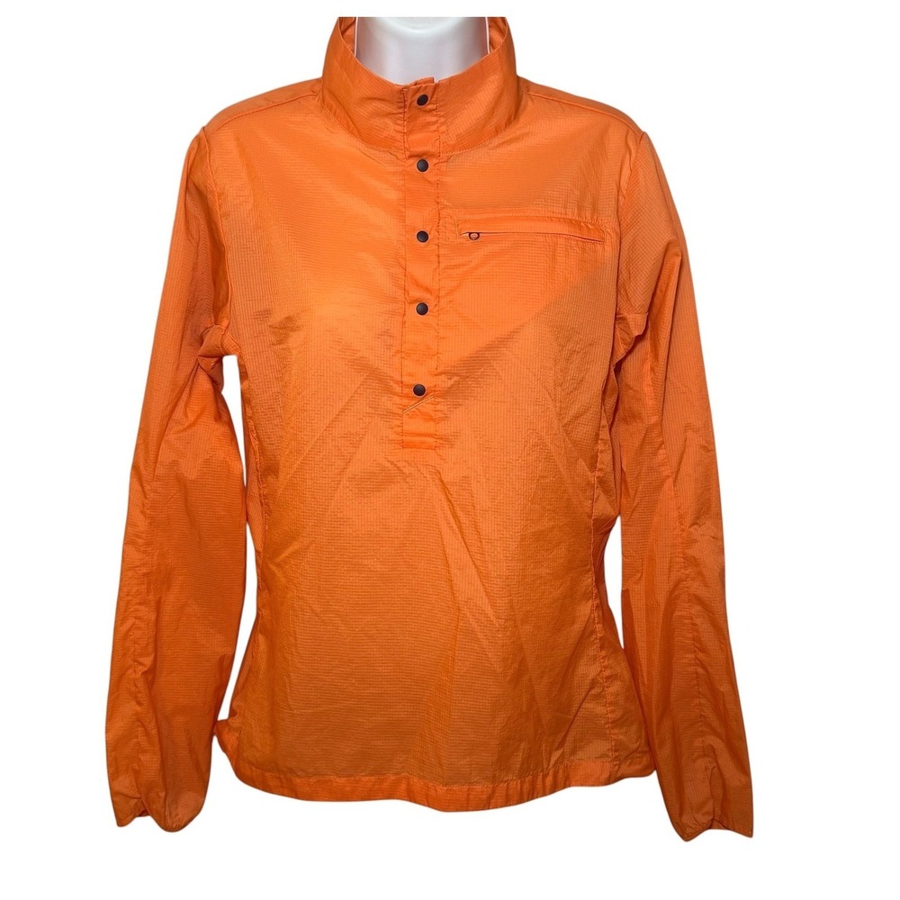Patagonia Houdini Pullover Womens Small Orange Windbreaker Snap T 24160 SP15